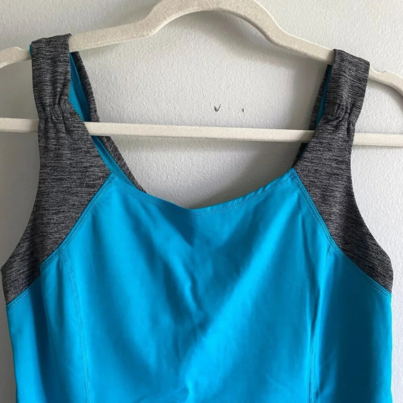NWT LULULEMON Spirit Tank Blue and Heathered Dark Grey Full Length Size 6 - Picture 2 of 9